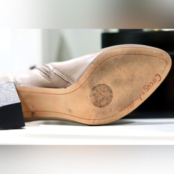 CIRCUS By Sam Edelman womens Bond Taupe gray Bootie block heel Sz 6 - Picture 6 of 14